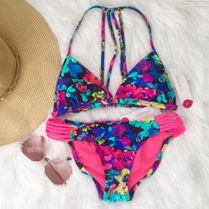 🆕 Xhilaration 2-Piece Vibrant Floral Bikini Set